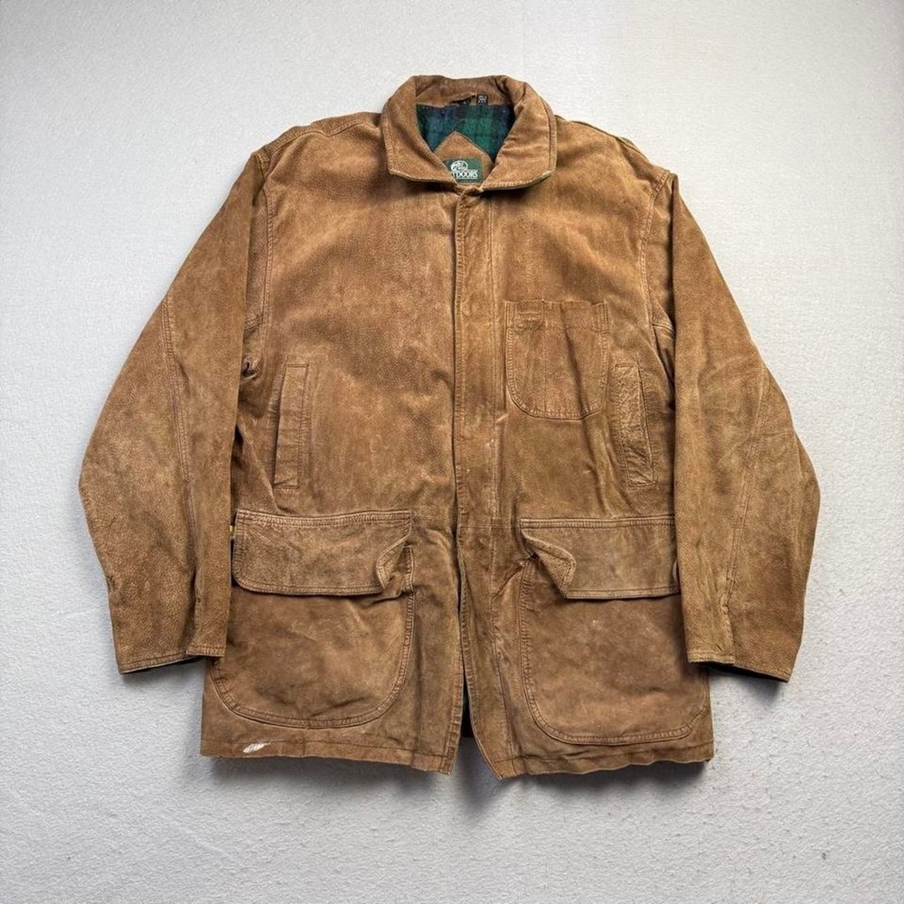 Bass Pro Shops Outdoors Leather Field Jacket Men's Large